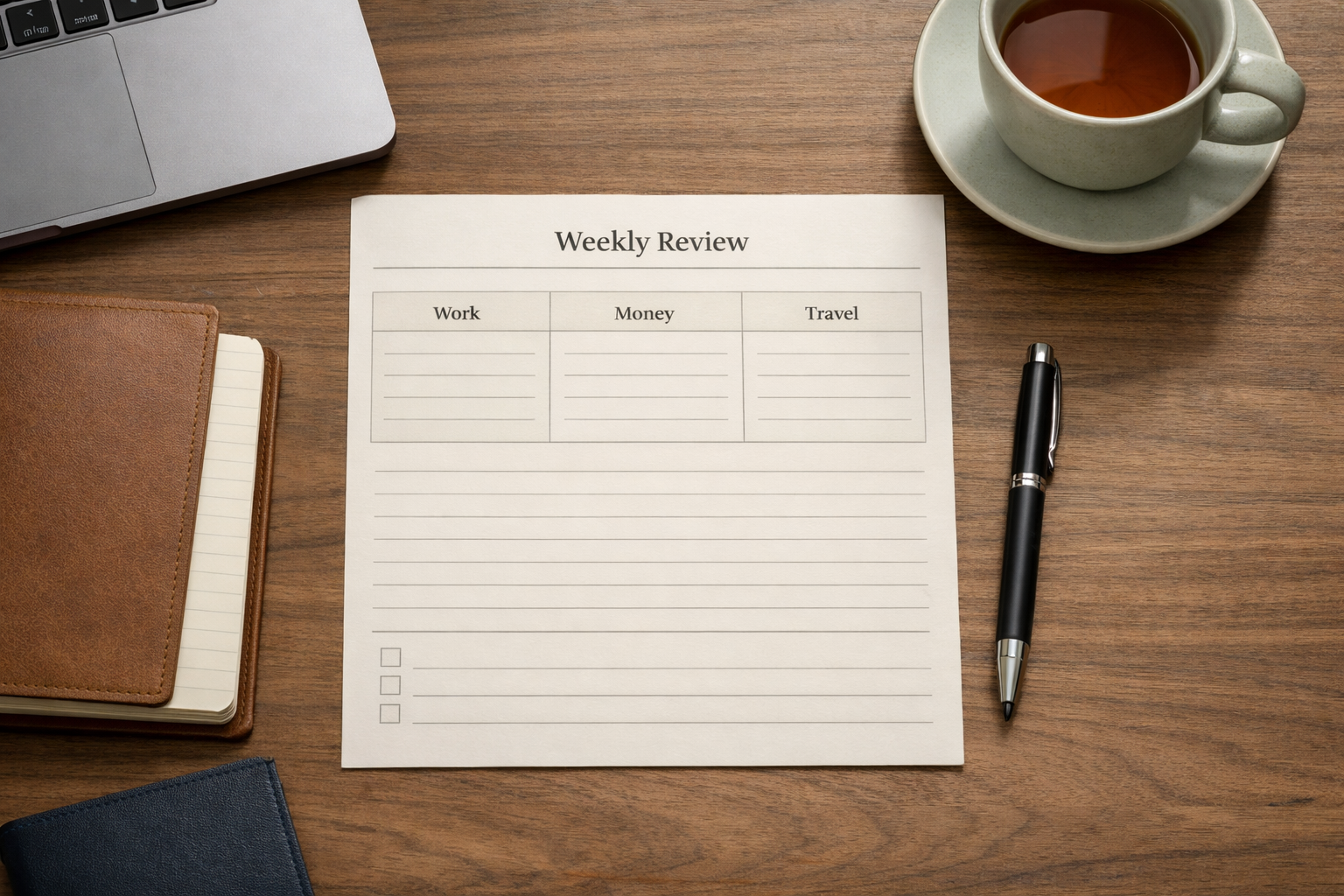 A Weekly Review System for Digital Nomads Who Travel Often